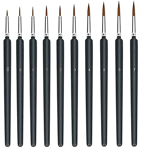 LIENJAER 10 Pieces Fine Detail Paint Brush Miniature Small Thin Painting Brushes Kit Micro Artist Acrylic Paints Brush Set