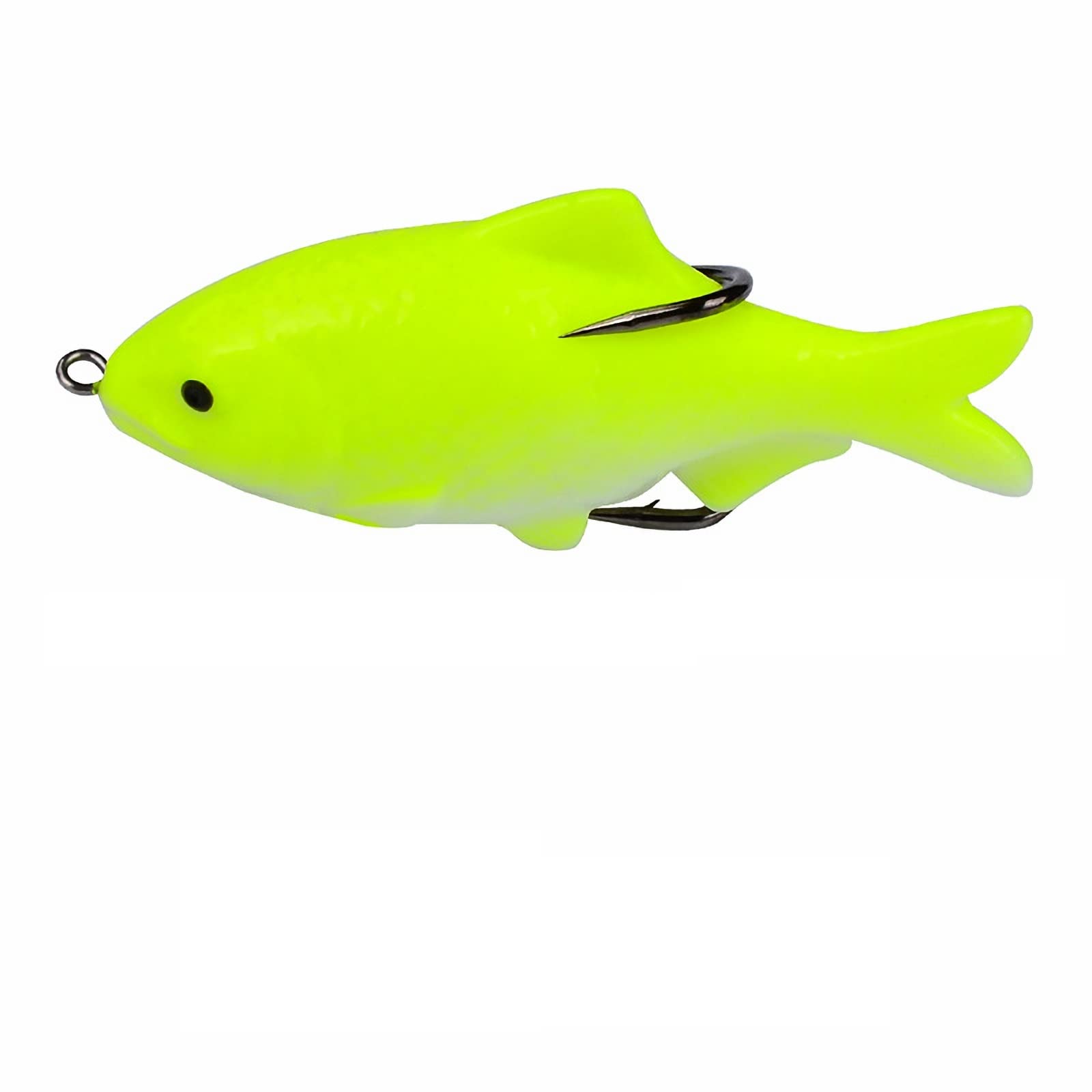 Esche da pesca morbide, 5 pezzi esche da pesca occhi 3D doppi ganci esca morbida artificiale 9,5 cm 18 g galleggiante bionico rana testa di serpente esca speciale da pesca semplice e pratico