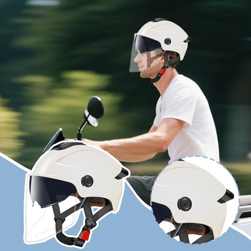 Casco de media cara con doble visera protectora para hombres 2