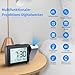 MeesMeek Projektion Digitaler Wecker: Digital Alarm Clock mit Temperatur Datum 12/24H einstellbare Helligkeit Lautstärke, Batteriebetriebene uhr für Kinder Senioren Schlafzimmer Nachttisch Büro (Blau)