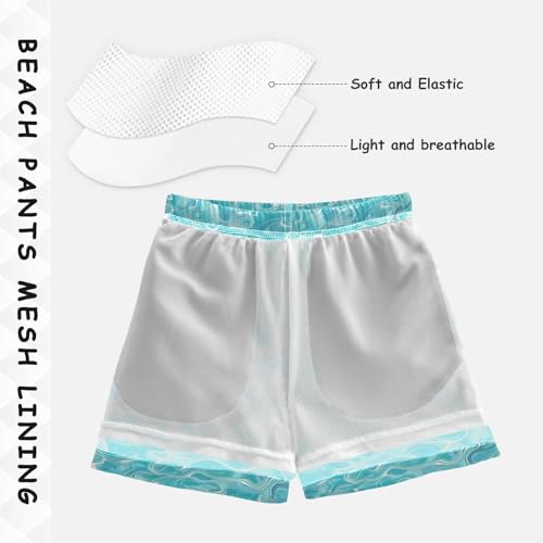 Sky Blue Wave Water Boys Swim Trunks Toddler Shorts Swimwear Boardshorts4