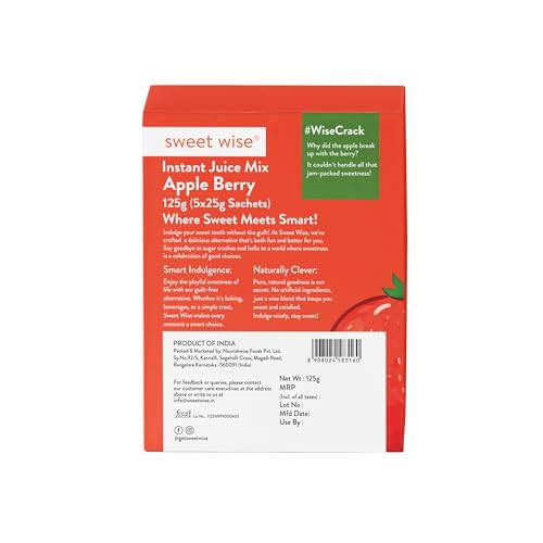 Image of Sweet wise Instant Juice Mix- Apple Berry 125gm| Natural Juice Powder| No refined sugar| No Artificial Preservatives