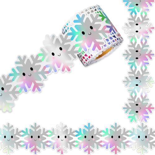 10 メートルスノーフレーク掲示板ボーダートリム冬ボード装飾教室オフィス黒板クリスマストリムボード学校の装飾
