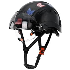Black Safety Hard Hat With Double Visor