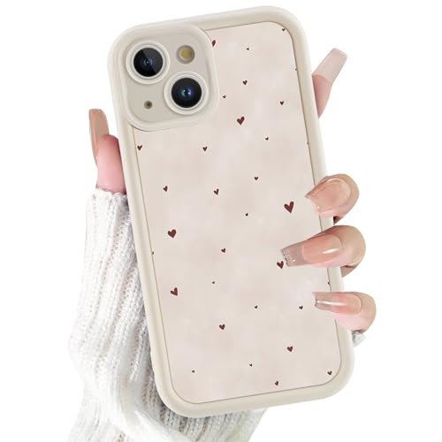 Xylota Cover per iPhone 14 6,1", Aesthetic Cuore Carina Motivo Disegni Ragazze Donne Custodia, Sottile Silicone Morbida TPU Antiurto Antigraffio Bumper Protettiva Case per iPhone 14, Beige Xylota Cover per iPhone 14 6,1", Aesthetic Cuore Carina Motivo Disegni Ragazze Donne Custodia, Sottile Silicone Morbida TPU Antiurto Antigraffio Bumper Protettiva Case per iPhone 14, Beige