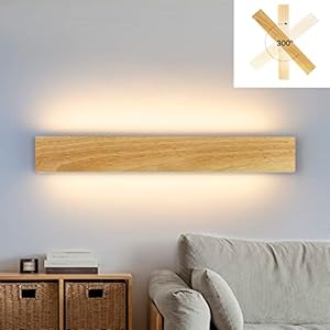 ZMH LED Wall Light Indoor Wall Lamp – 52 cm Wood Modern Hallway Lamp Up and Down Design 17 W Staircase Lamp Indirect 3000 K Warm White Wall Lighting for Living Room Bedroom Hallway Staircase Bed Kitchen