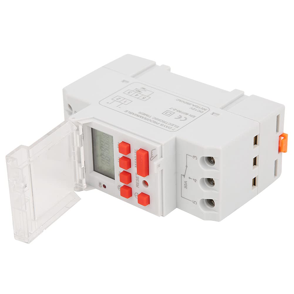 TM919B-4 Interruptor de Temporizador 12V DC 30A, 7 Días Pantalla Digital LCD Temporizador de Encendido y Apagado