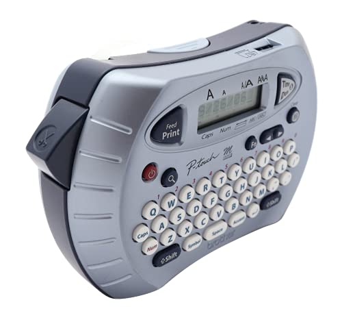 Brother P-Touch Label Maker, Personal Handheld Labeler, PT70BM, Prints 1 Font in 6 Sizes & 9 Type Styles, Two-Line Printing, Silver