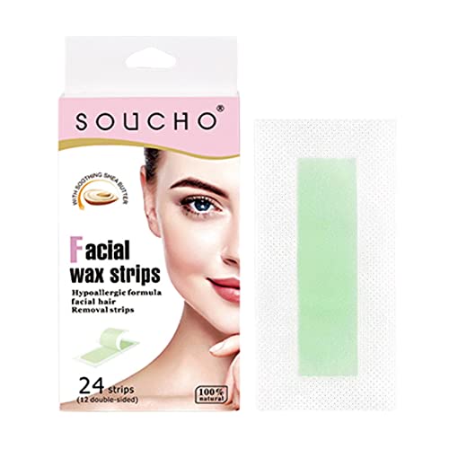 Sunerzenor Kit de 24 Bandas Depilatorias con Cera Fría para Todo Tipo de Piel, para Cuerpo, Brazos.