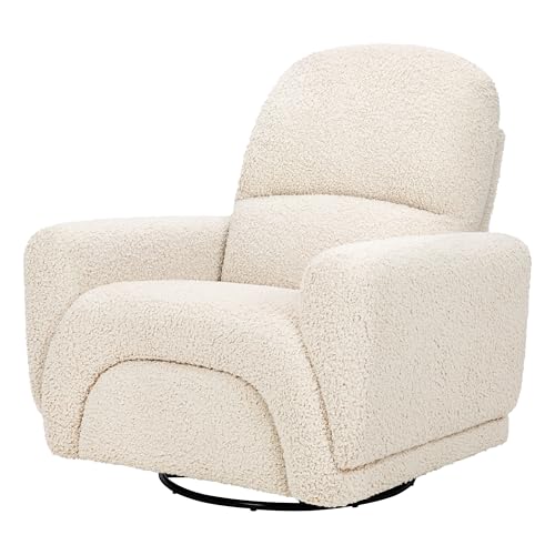 Babyletto Rainbow Recliner and Swivel Glider in Almond Teddy Loop,