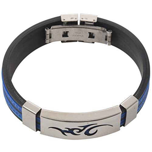 Staccatory Bracelet GOURMETTE Acier INOX Silicone Flammes Bleu PR Femme Cover
