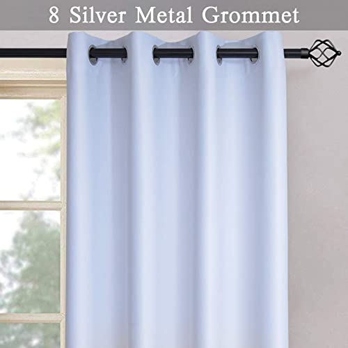 Image of SimpleHome Ombre Gradient Black White to Gray Curtains for Bedroom, 52Wx63L | Room Darkening Curtains,Light Blocking Thermal Insulated Grommet Window Curtains for Living Room,2 Panels,63 Inches Length