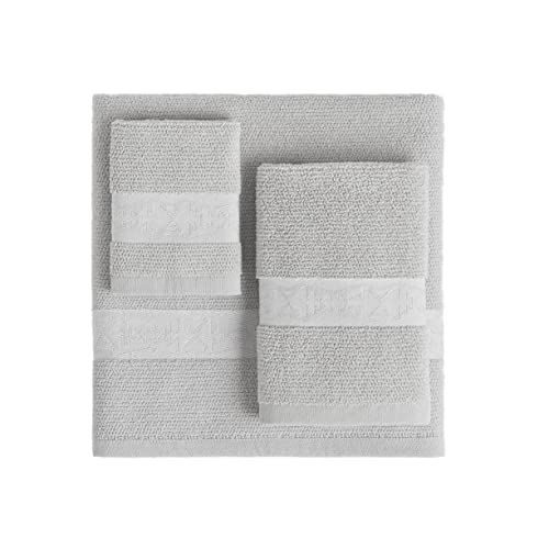 Pendleton – Los Lunas Tonal Towels – Soft Cotton Terry Bath Towel – Plush Turkish Cotton Bath For Bathroom – Absorbent – Light Gray – 30” X 56” #TOP1