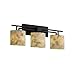Justice Design Group ALR-8703-30-MBLK Alabaster Rocks! Collection Aero 3-Light Bath Bar