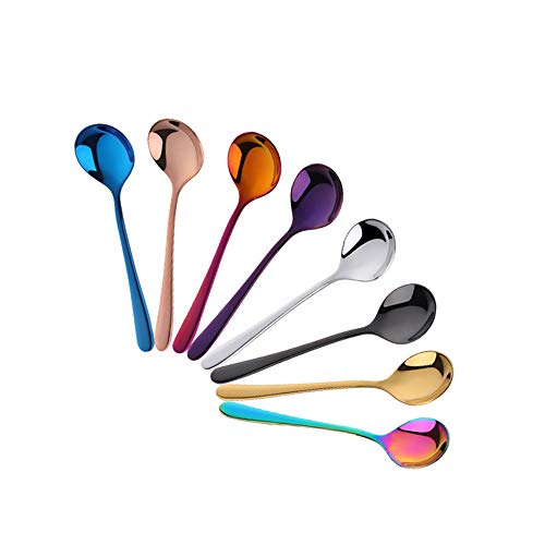 Buyer Star Mini cuillères 8 Pièces Cuillères à café mélange couleurs Teaspoons coffee spoon pour dessert gâteau sucre espresso demitasse crème glacée