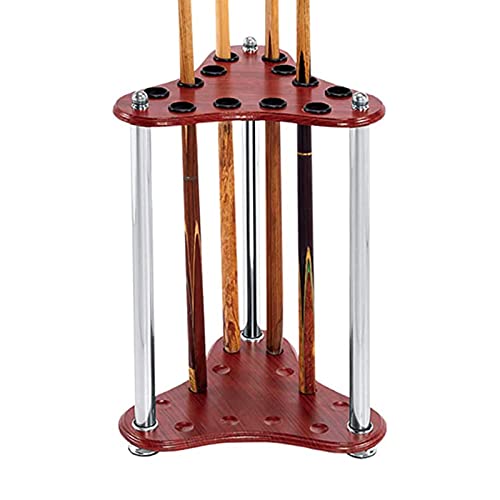 HUWENJUN123 12 Rack para Tacos de Billar Racks de Madera para Billar, Soporte de Almacenamiento para Tacos de Billar para caña de Pescar, Palos de Golf (Tacos, Bolas y Soporte de Bolas no incluidos)