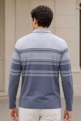 Image of Full Sleeve Polo T Shirt for Men Cotton with Pocket and Collar - Regular Fit Tshirt