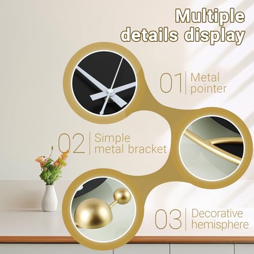 Horloge murale décorative en métal avec pendule autonome qui fonctionne à piles