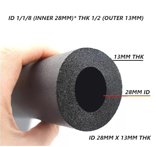 Image of M&M HARIS 1-1 /8 ID X 1 /2 inch THK Foam Heat Insulated Tube for Air Conditioner Ac Pipe Foam Rubber Tube 5.9 Feet Insulation Pipe Cover ID 28 mm X 13 mm THK Tube Pack of 4