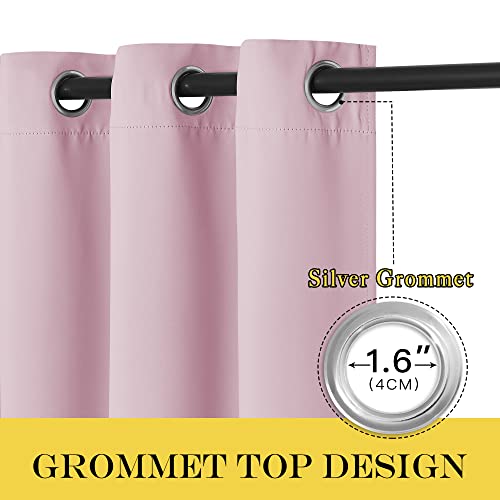 NICETOWN Bedroom Curtain Room Darkening Drapery - Home Fashion Microfiber Thermal Insulated Solid Grommet Room Darkening Curtain for Kitchen (Lavender Pink, 1 Panel, 52 inches Wide by 72 inches Long)
