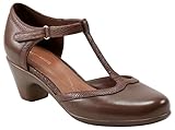 Easy Spirit Women's Cara T-Strap Heel, Brown 210, 8 W