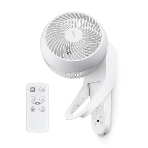 IRIS USA WOOZOO Air Circulator Wall Mount Fan with Remote, 360° Oscillation, 3 Speeds, 414 sqft...