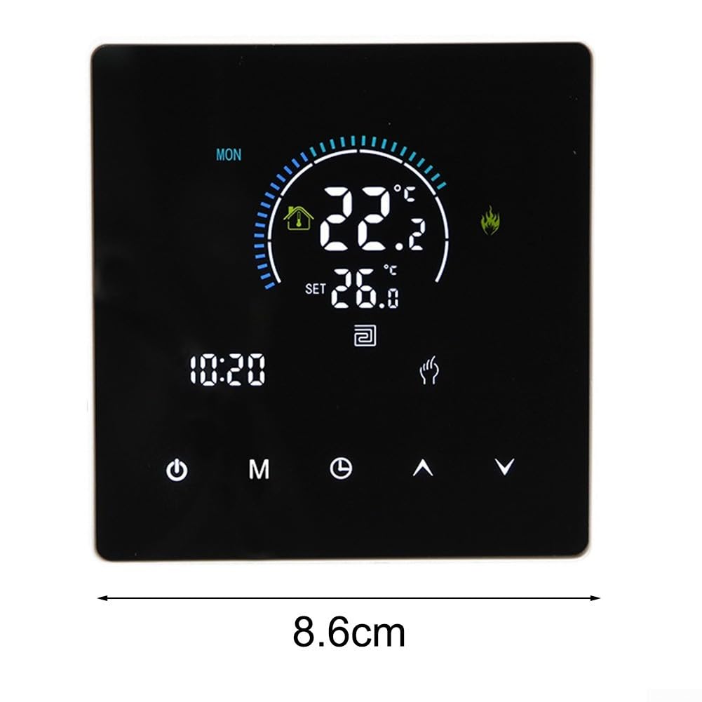 Homefurnishmall Programmierbarer Thermostat für Fußbodenheizung LCD Touchscreen(WiFi White 25A)