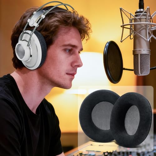 SOULWIT Almohadillas de Repuesto Profesional de Terciopelo para Auriculares AKG K701, K702, Q701, Q702, K601, K612, K712, Almohadillas con Espuma de Alta Densidad - Negro miniatura 5