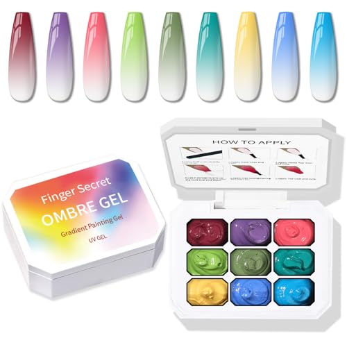 Sponge Pat Paint Nail Gel, 9 Colors Ombre Nails Gradient Gel Nail...