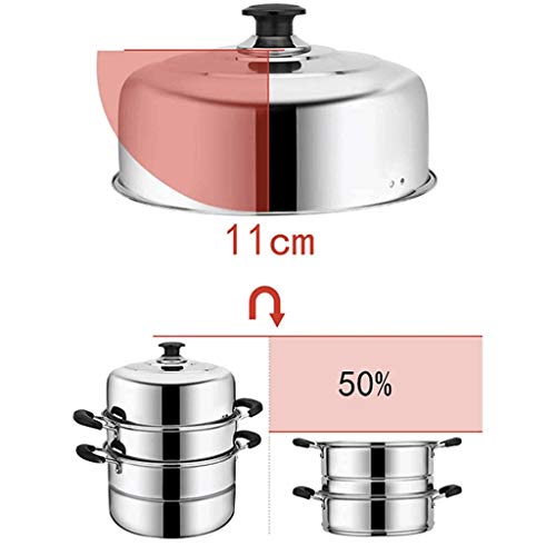 Marmite Multicouche Inox 32cm Vapeur Compatible Lave-Vaisselle
