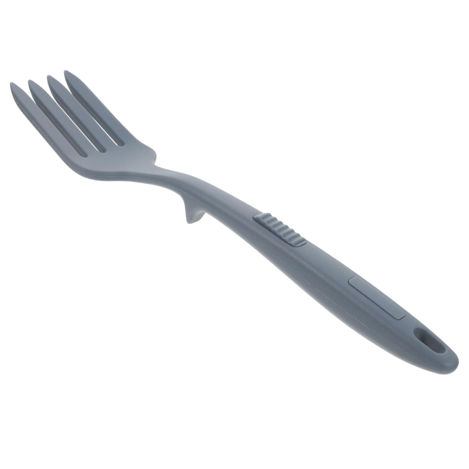 GRIRIW Large Fork for Cooking Serving Kitchen Pasta Fork Silicone Reusable Utensil Silverware Silver