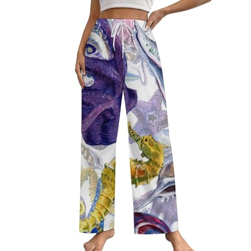 Pantalon de pyjama motif pieuvre pour des nuits douces en taille S