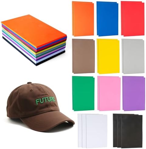 Funria 24Pcs 3mm Embroidery Foam 6" x 9" Puffy Foam for 3D Embroidery 11 Colors EVA Craft Foam Sheets for Cosplay Costume Sewing Hats Caps Garments Jackets Bags DIY Machine Embroidery