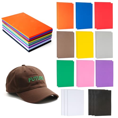 Funria 24Pcs 3mm Embroidery Foam 6 x 9 Puffy Foam for 3D Embroidery 11 Colors EVA Craft Foam Sheets for Cosplay Costume Sewing Hats Caps Garments Jackets Bags DIY Machine Embroidery