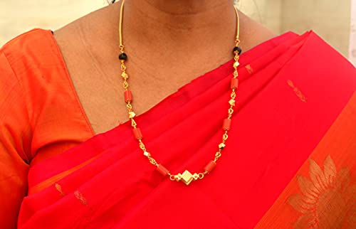 Image of Radha's Creations jewellery GSB mangalorean chain for women one gram gold