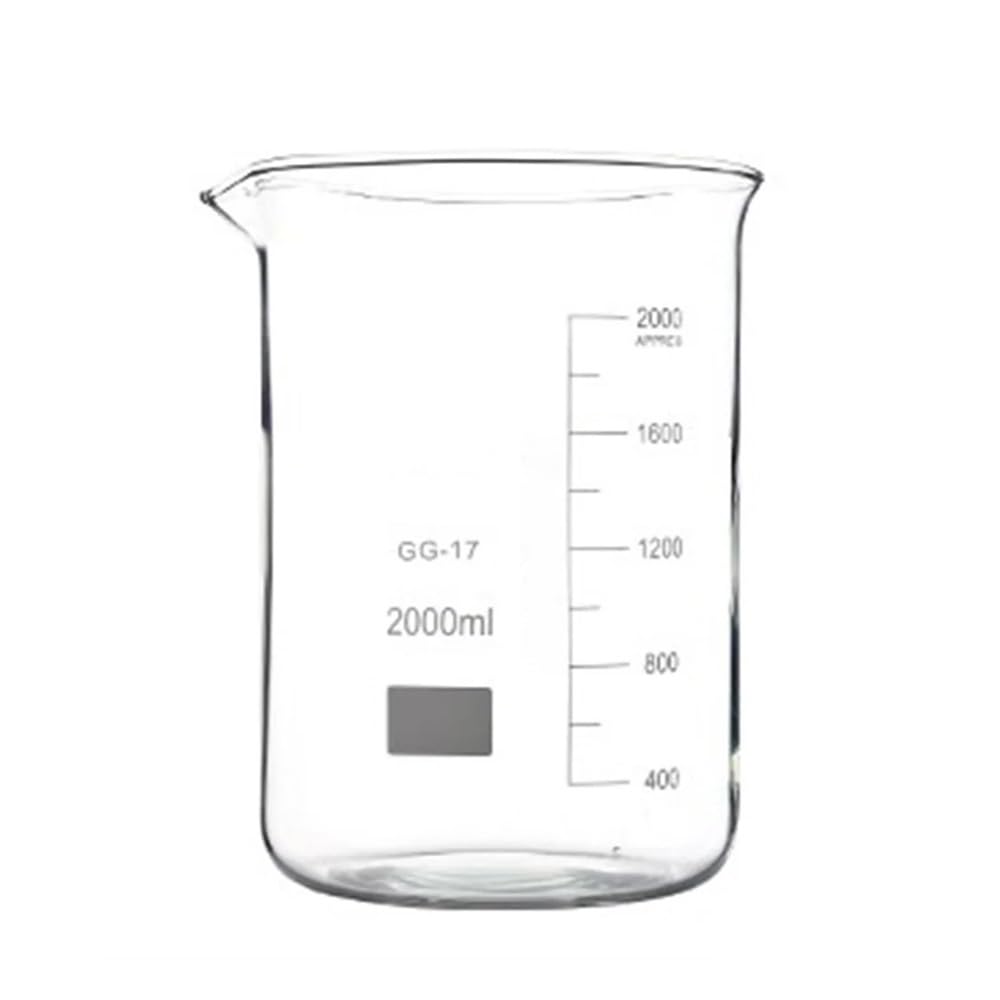 Attrezzature e forniture di laboratorio Becher in vetro da 2000 ml, forma bassa, vetreria laboratorio in borosilicato 3