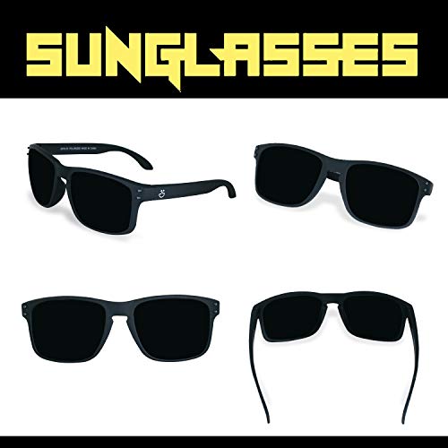 Polarized Sunglasses For Men | Fashion Retro Mens Sunglasses Polarized UV Protection - PC Frame & Rubber Finish Square Fishing Biking Sport Sun Glasses - REVO Coating | Includes Case (Smoke)2