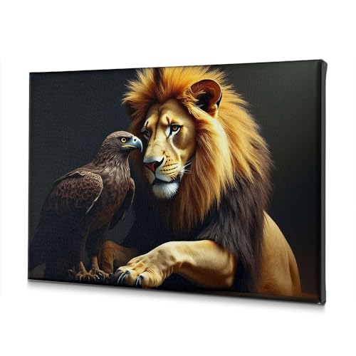 Toile lion et aigle DRPZ WTD 30x40 cm pour la décoration moderne du salon