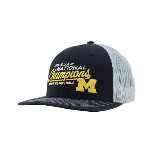 NCAA Officially Licensed Michigan Wolverines Mens Basketball National Champs 2026 Adjustable Snapback Hat Dunk