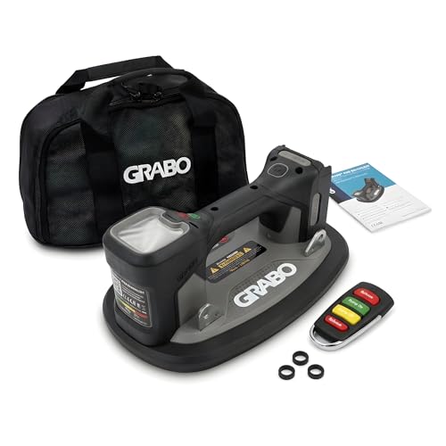 GRABO Brushless-Digitaler Akku Vakuum Saugheber 120kg [Marken Akkukompatibel] elektrischer Platten & Fliesenheber mit Auto-Nachsaugung Digital Display für Glas Stein & Fliesen (OHNE AKKU) (GPB-MA)