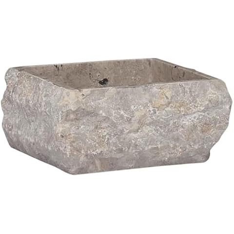 vidaXL Handmade Grey Marble Bathroom Sink Cover