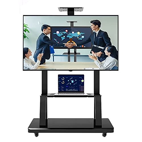 Soporte móvil para TV con ruedas y almacenamiento ajustable miniatura 1