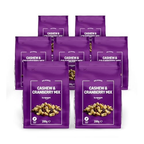 by Amazon Mezcla de Anacardos y Arándanos Rojos   200g, Paquete de 7