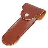 GORGECRAFT 5x2.3 ポータブル トラベル カミソリ プロテクター 安全 カミソリ ポーチ ケース メンズ シェーバー ストレージ カバー コンテナ 合金 スナップボタン 手動 カミソリ ホルスター 自宅 出張 シェービング (ブラウン)