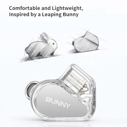 Image of TANCHJIM Bunny in-Ear Monitor with mic Earphone, Dual-Chamber Dynamic Driver HiFi Earphone Clear Sound & Deep Bass, Oxygen-Free Copper Cable with HD Microphone for Gamers and Audio Enthusiast