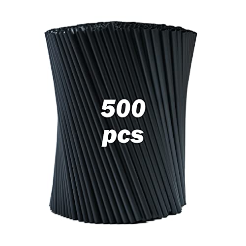 Chefpac 500 Cannucce Nere in Cellulosa di Legno - lunghe 21 cm x 7 mm - Cannucce in bio legno, adatte per cocktail, bar e catering. Resistenti fino a 40 gradi
