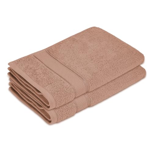 Image of BOUTIQUE LIVING Luxe Loom 100% Cotton 550 GSM Brown Hand Towels - Pack of 2