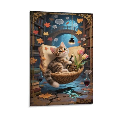 Tableau Murale Sécurité Enfants Toile Chat MEFESE Décoration Salon Sans Odeur