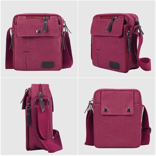 Canvas Vintage Messenger Bag Mini Crossbody Bag Shoulder Bag for Men, Small Messenger Satchel Bag Purse for Women3