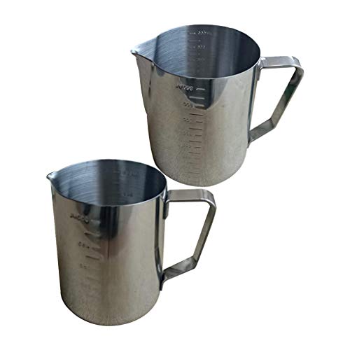 DYNWAVE Jarra grande de 550/900 ml de aço inoxidável para espumar jarro de leite – Prata, 550 ml